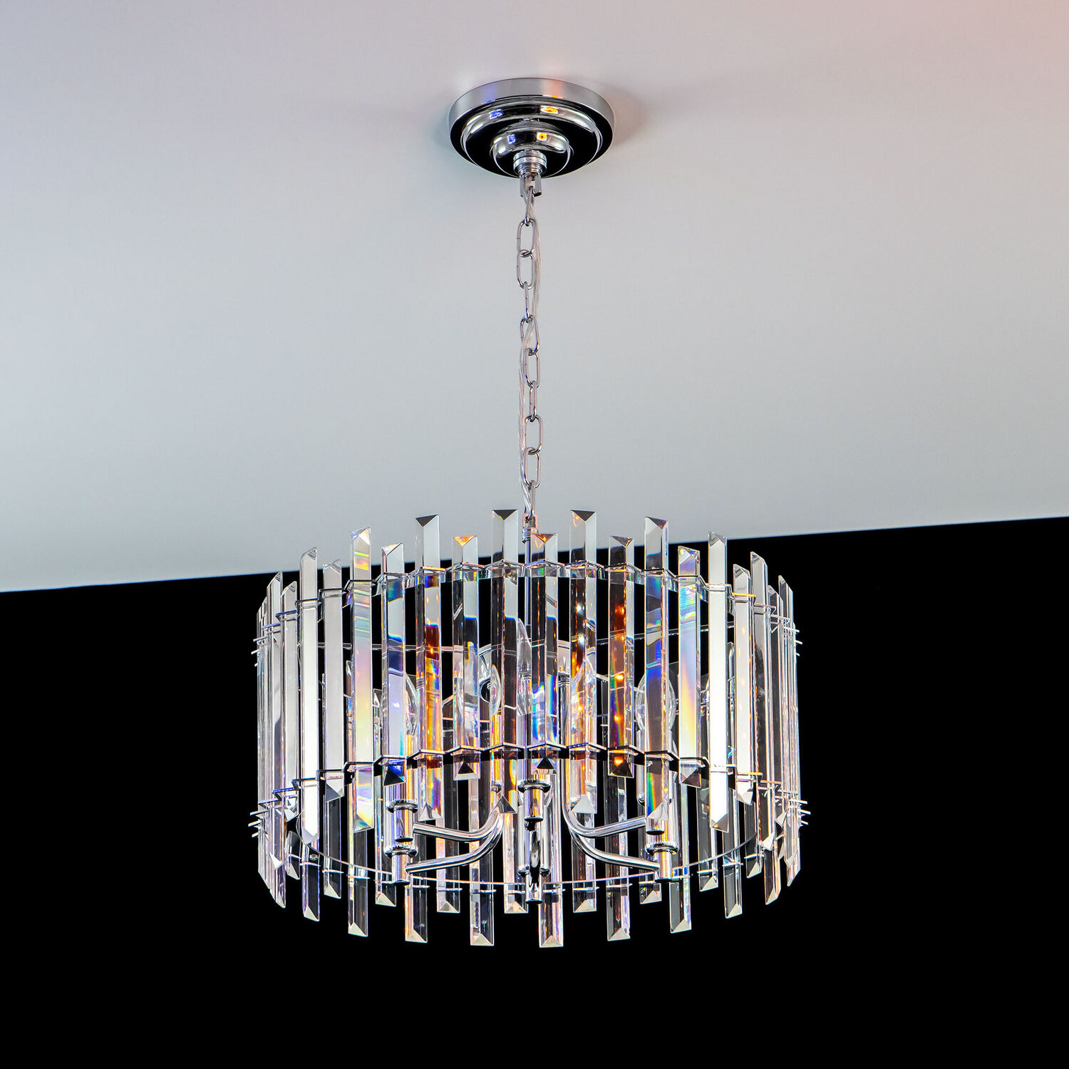 Подвесная люстра Citilux Ингвар CL334161, арматура хром, плафоны хрусталь прозрачный - фото 1