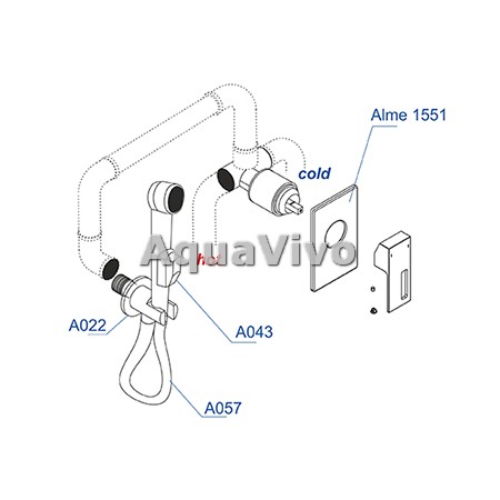 Гигиенический душ WasserKRAFT Alme A01557 со встраиваемым смесителем - фото 1