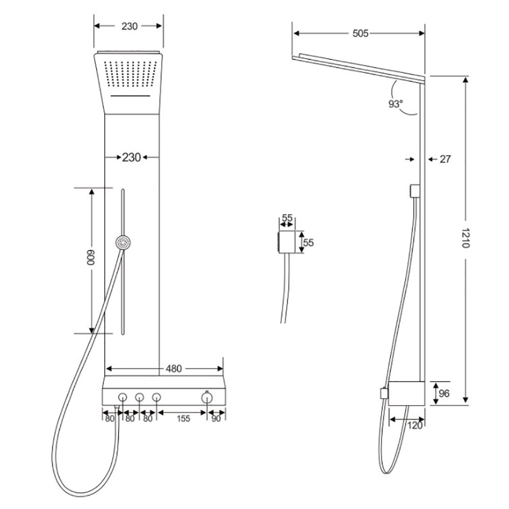 Душевая панель CeruttiSPA Avisio BBr CT9659, цвет черный / бронза - фото 1