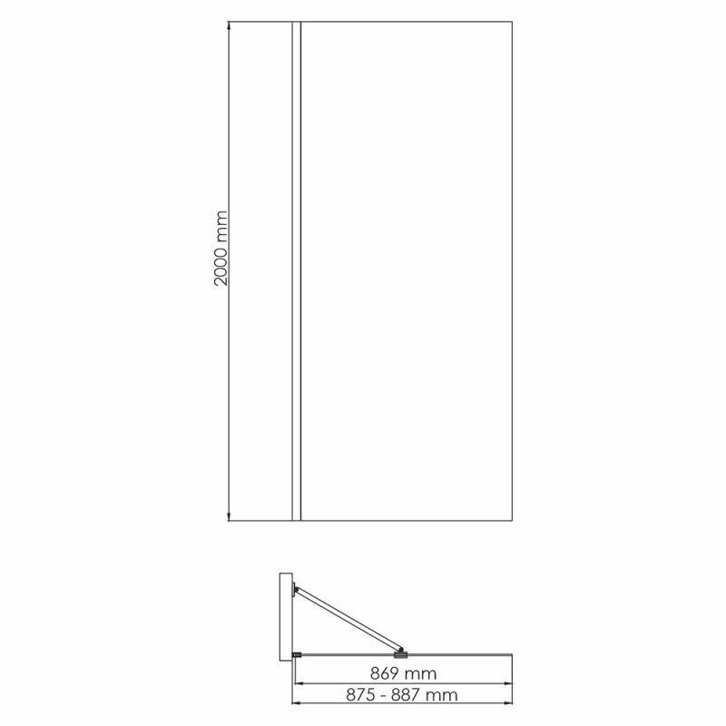 Душевая перегородка WasserKRAFT WasserSchutz Aisch 55W39 90x200, стекло прозрачное, профиль золото матовое - фото 1