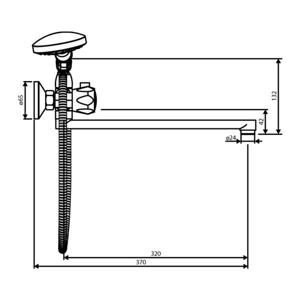 Смеситель Dorff Modern D7095000 для ванны с душем, цвет хром