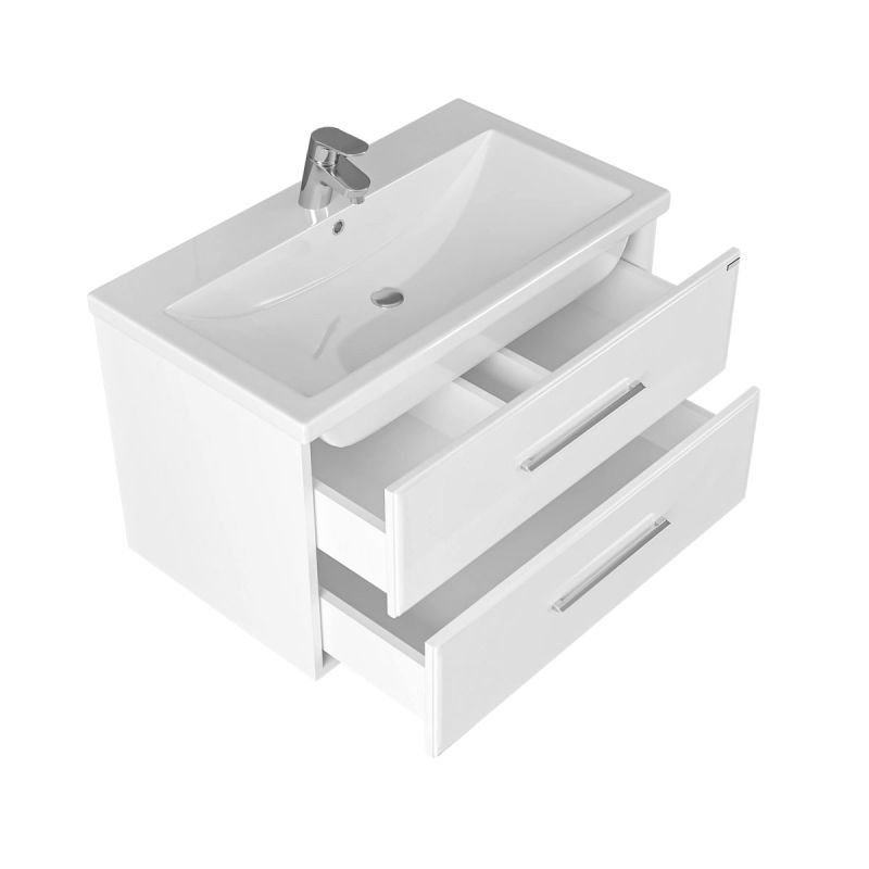 Мебель для ванной Санта Омега 80 подвесная, с ящиками, цвет белый