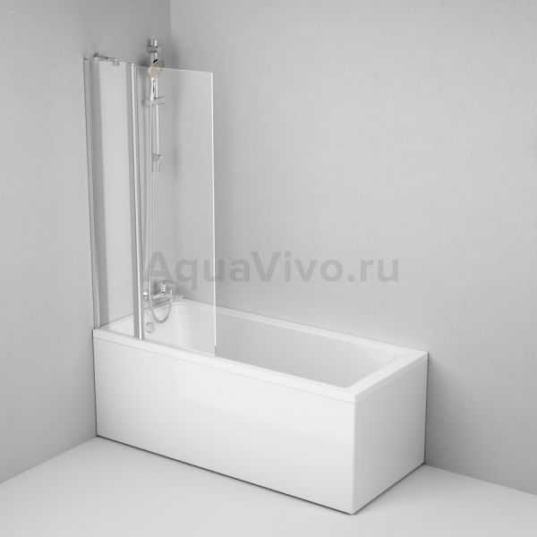 Шторка на ванну AM.PM Gem 80 W90BS-D3W5-140CT, стекло прозрачное, профиль хром