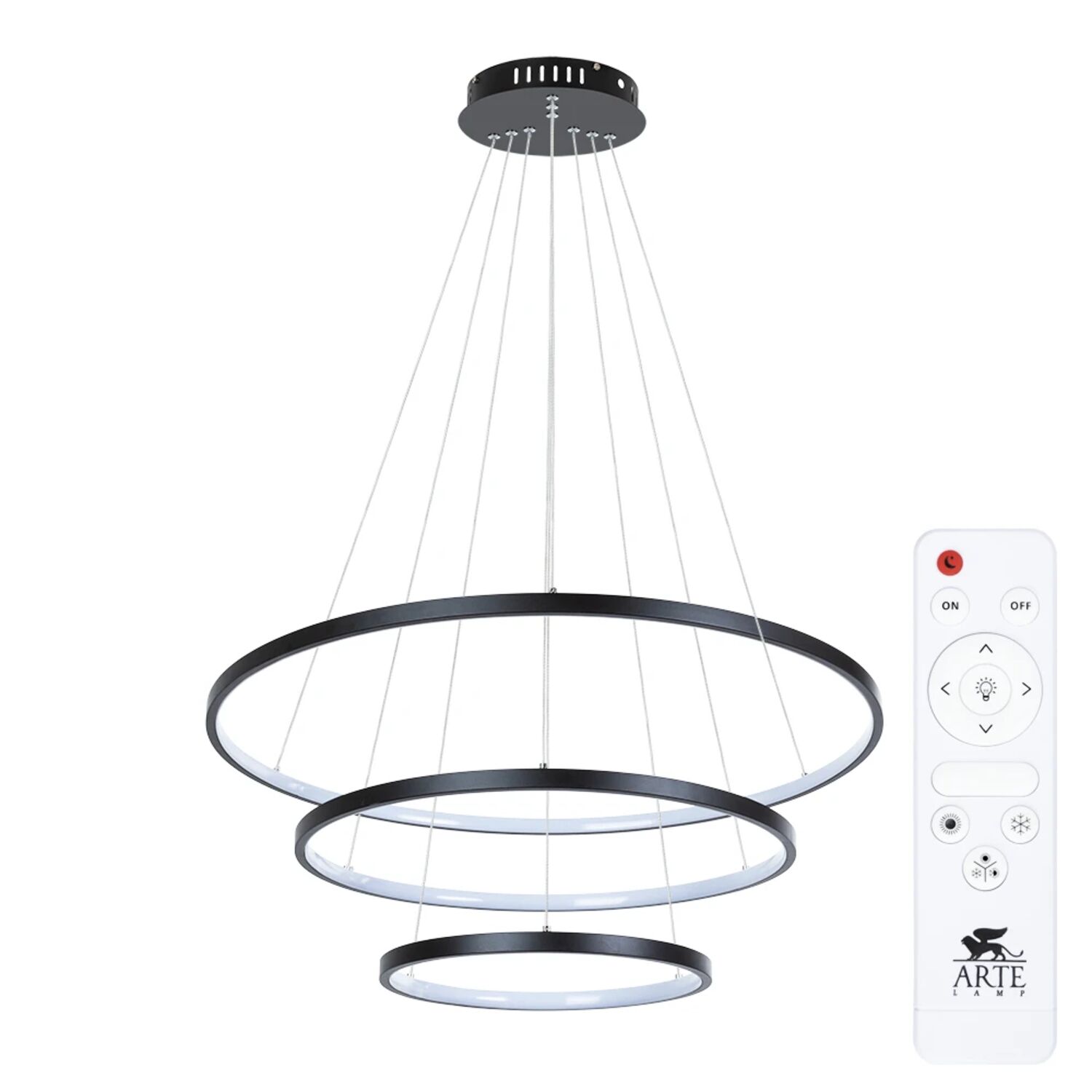Подвесная люстра Arte Lamp Frodo A2197SP-3BK, арматура черная, плафон акрил белый