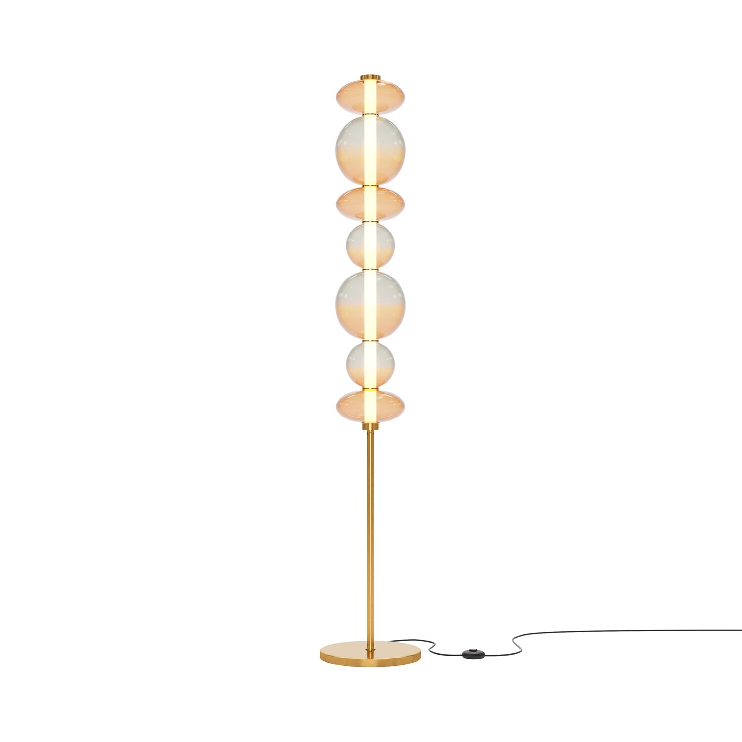 Торшер Maytoni Futuro MOD307FL-L40BS3K, арматура латунь, профиль стекло янтарное