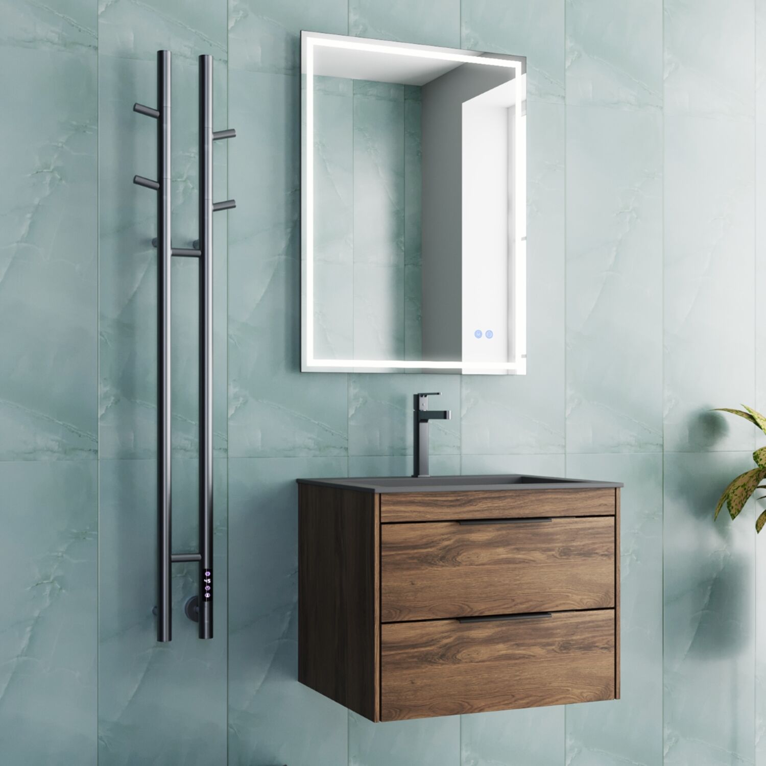 Полотенцесушитель Vincea VTD-1D2GE 25х130 электрический, цвет графит - фото 1