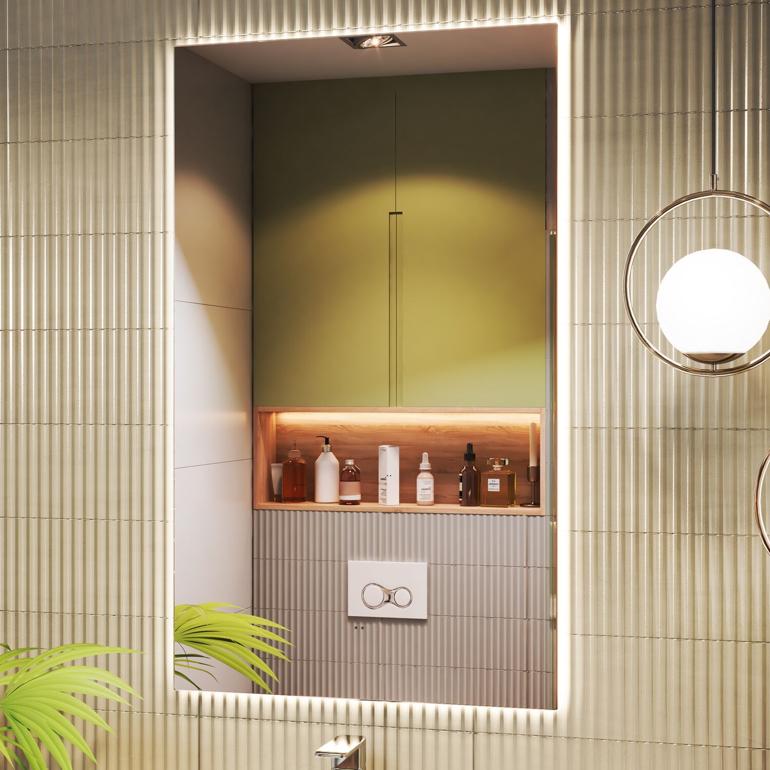 Зеркало Vigo Quadro Comfort 60x100, с подсветкой, функцией антизапотевания