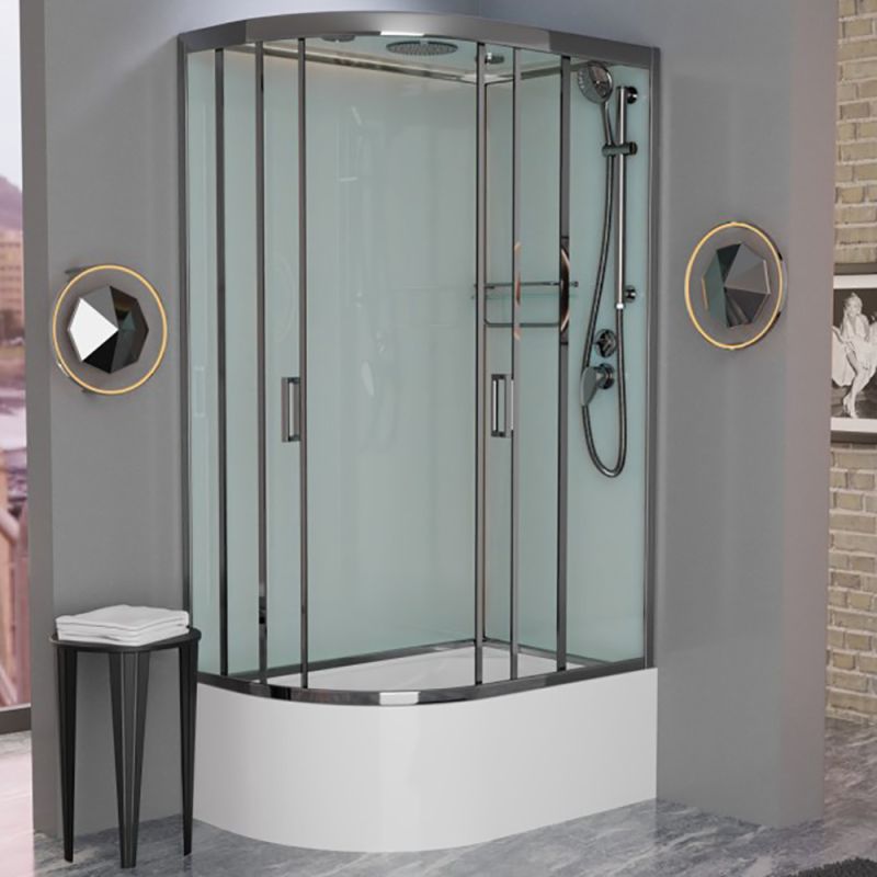 Душевая кабина Frank F412/2 R М Brilliant 120x80, правая, с полотенцедержателем, стекло матовое, профиль хром