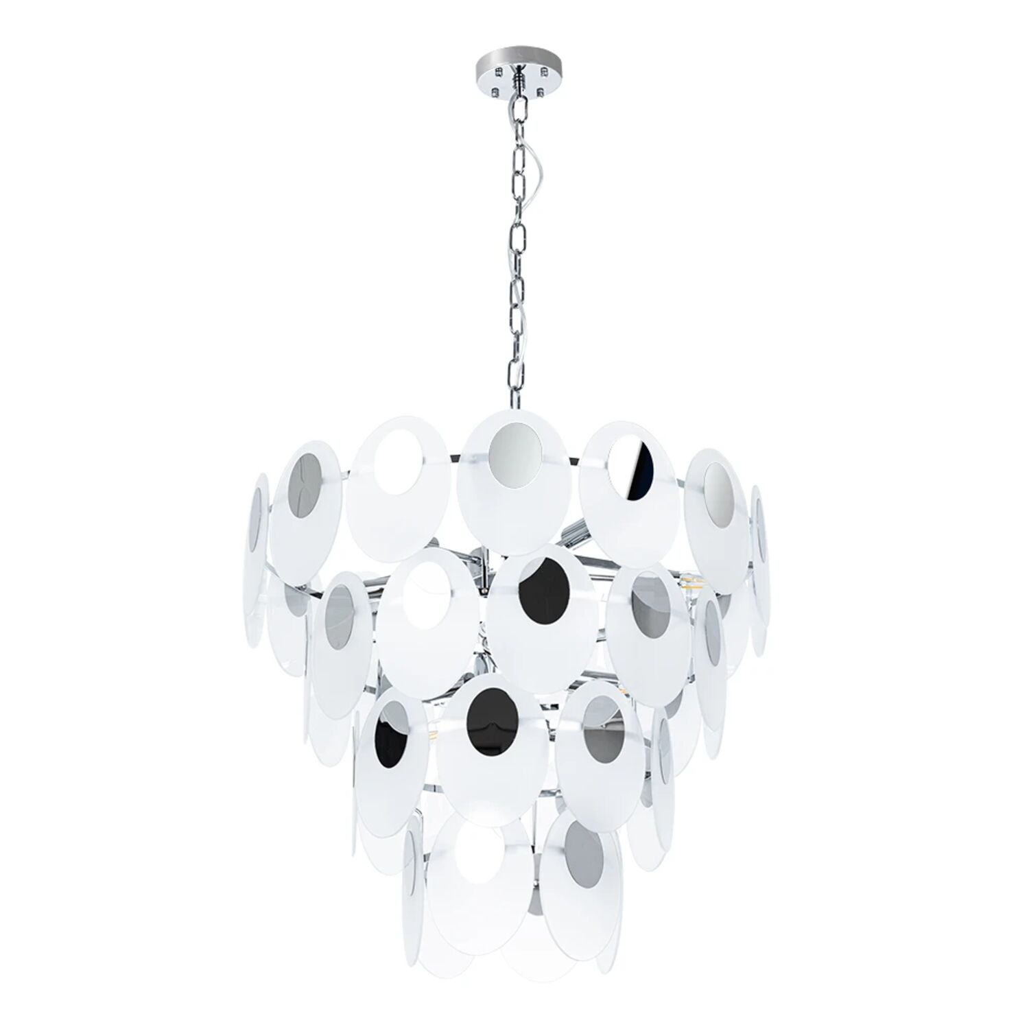 Подвесная люстра Arte Lamp Rosabella A4067LM-11CC, арматура хром, плафон стекло белое