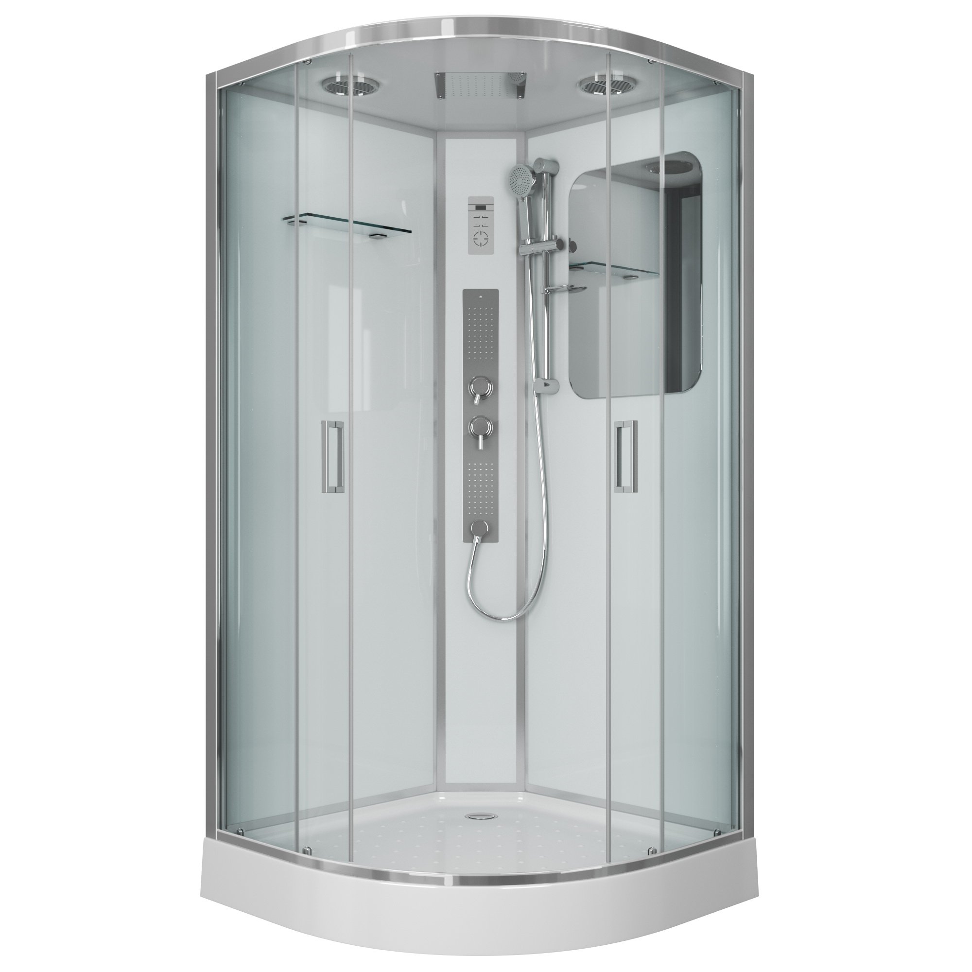 Душевая кабина Niagara Premium NG-6001-01G 90х90, стекло прозрачное, профиль хром, с крышей, с гидромассажем, с пультом управления - фото 1