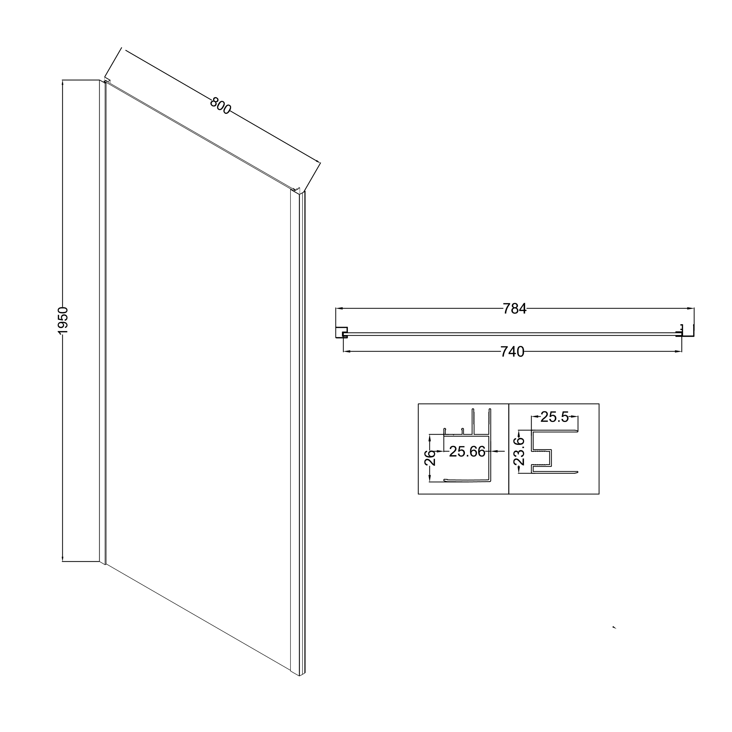 Душевой уголок Niagara Nova NG-85-12AB-A80B-34 120x80, стекло прозрачное, профиль черный матовый