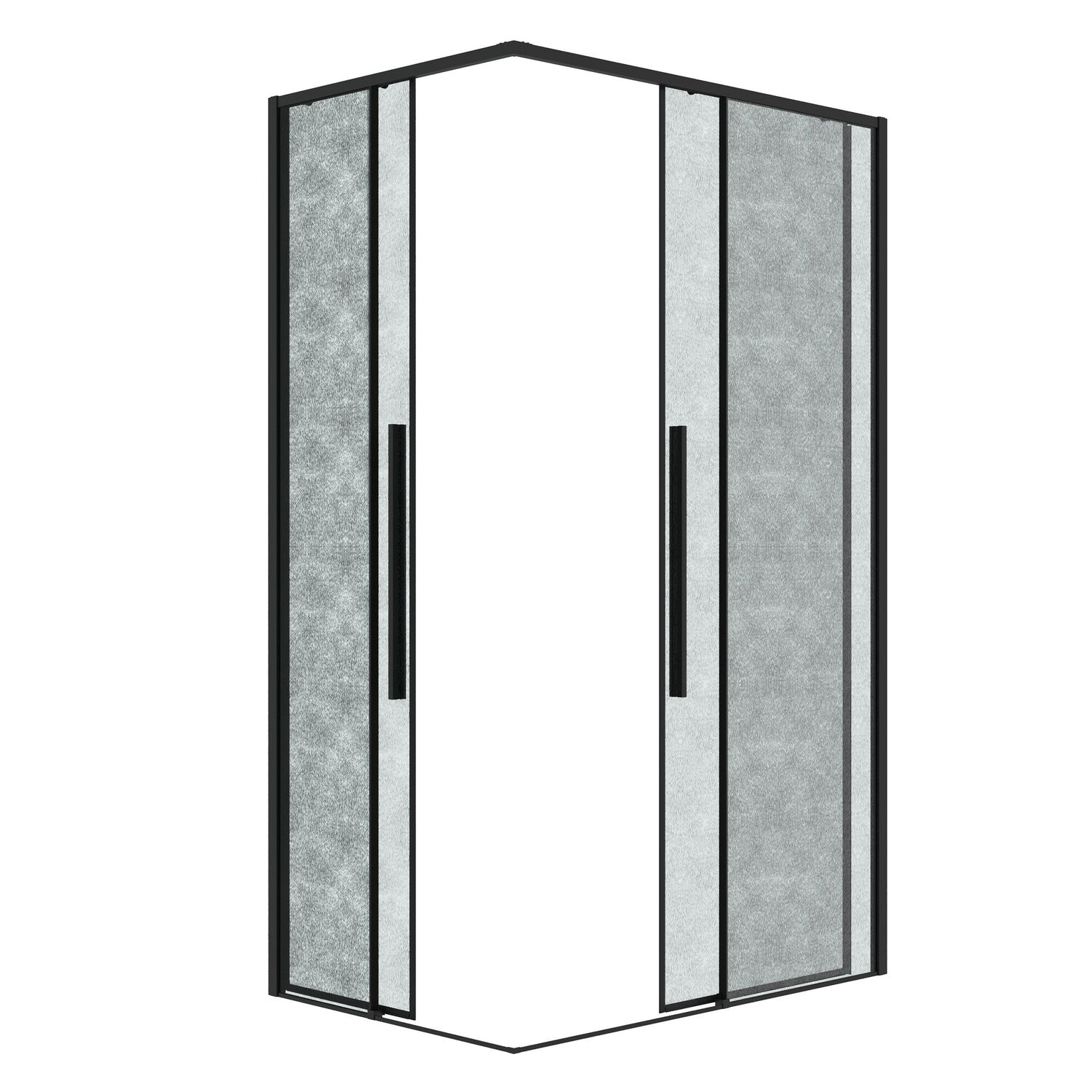 Душевой уголок Grossman Galaxy 120х80, стекло шиншилла, профиль черный матовый