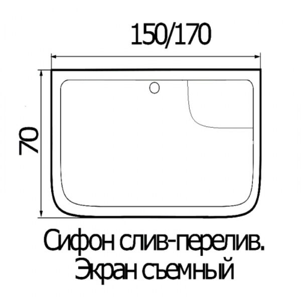 Ванна Wemor 150/70/55 S 150x70 акриловая, цвет белый