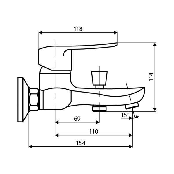 Смеситель Dorff Ultra D5010000 для ванны с душем, цвет хром