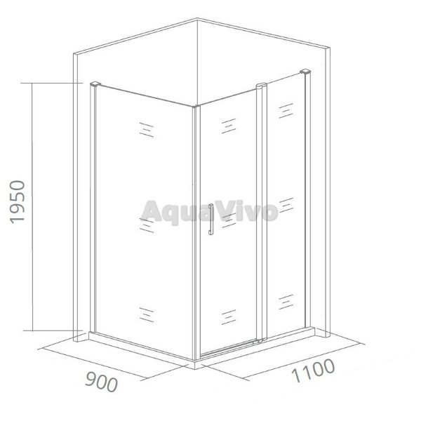 Душевой уголок Good Door Antares WTW+SP-C-CH 110x90, стекло прозрачное, профиль хром - фото 1