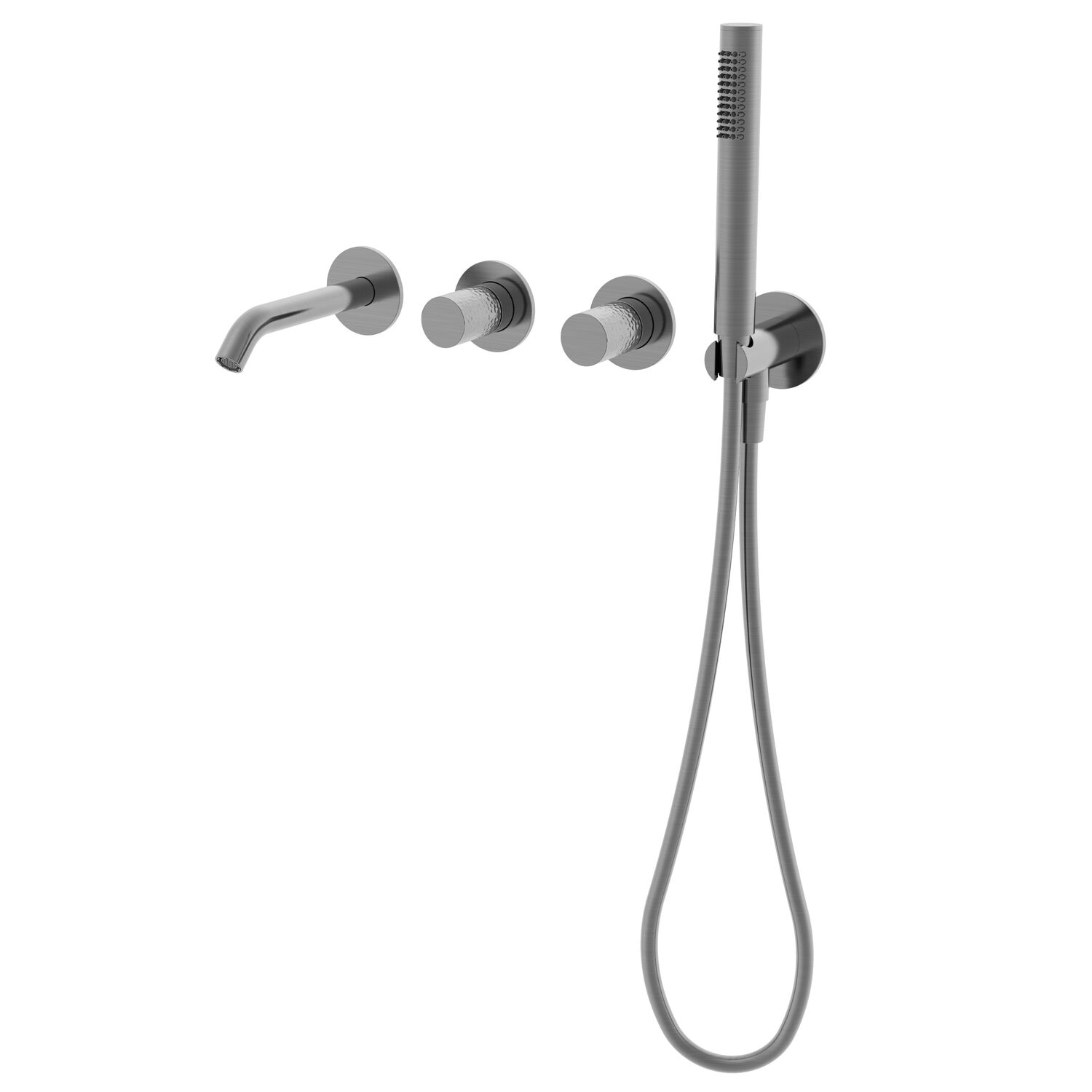 Смеситель Vincea Aura VBTW-6AU1GM для ванны с душем, встраиваемый, цвет вороненая сталь