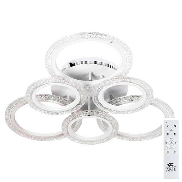 Потолочная люстра Arte Lamp Camelia A2533PL-60WH, арматура белая, плафоны акрил прозрачный, 59х59 см