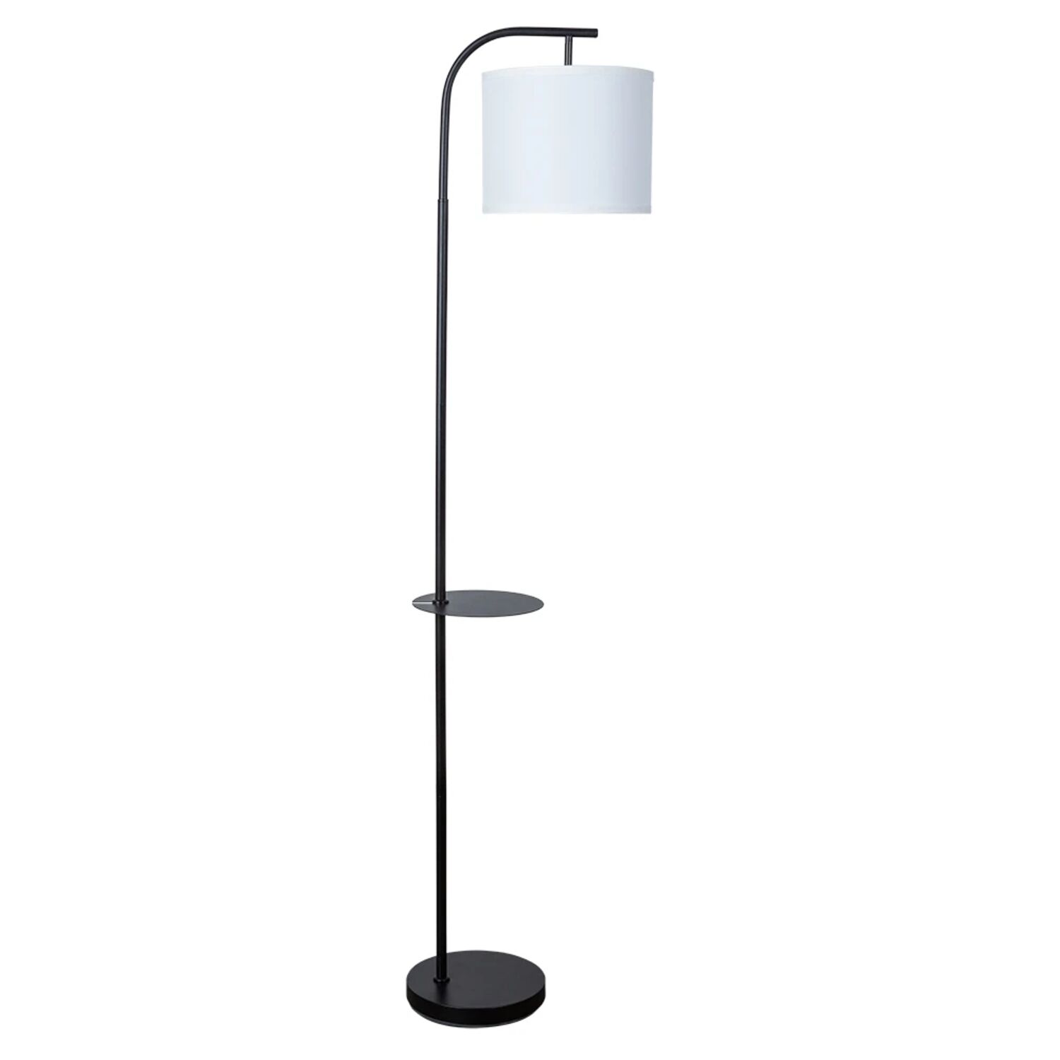 Торшер Arte Lamp Connor A4053PN-1BK, арматура черный, плафон ткань белая