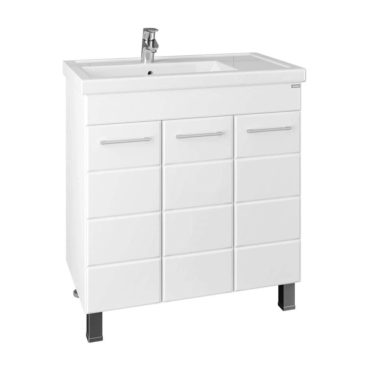 Тумба под раковину Санта Омега 80 П напольная, с дверцами, цвет белый - фото 1