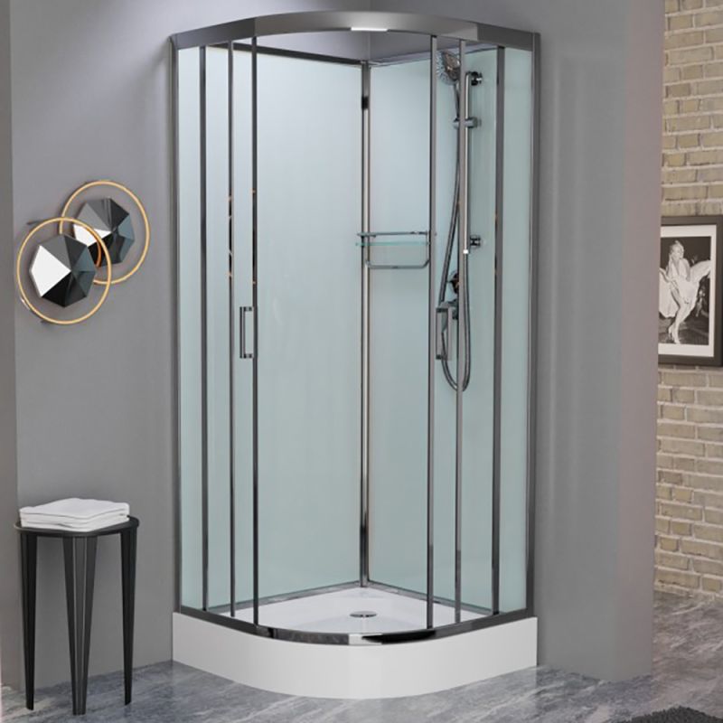 Душевая кабина Frank F400 M Brilliant 100x100, с полотенцедержателем, стекло матовое, профиль хром, без крыши