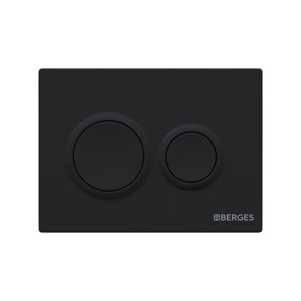 Кнопка смыва Berges Novum O5 040065 для унитаза, цвет черный Soft Touch