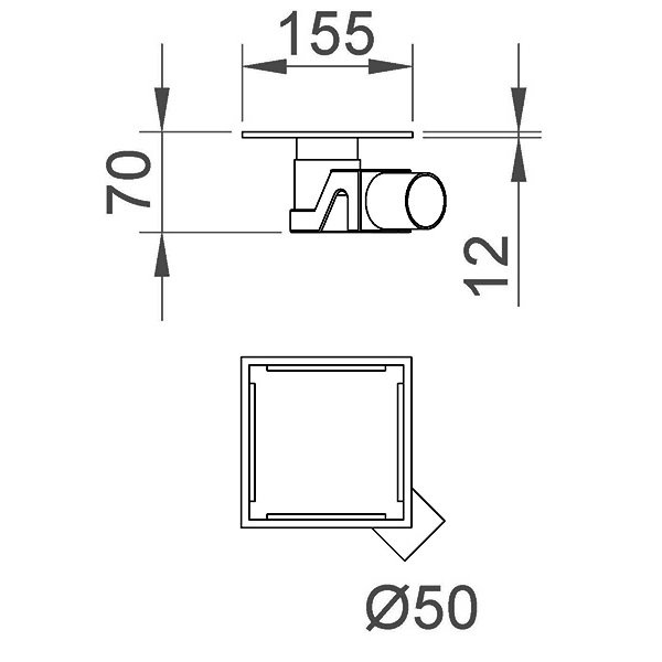 Душевой трап RGW Shower Drain SDR-13B, боковой выпуск, цвет черный, 15x15 см - фото 1