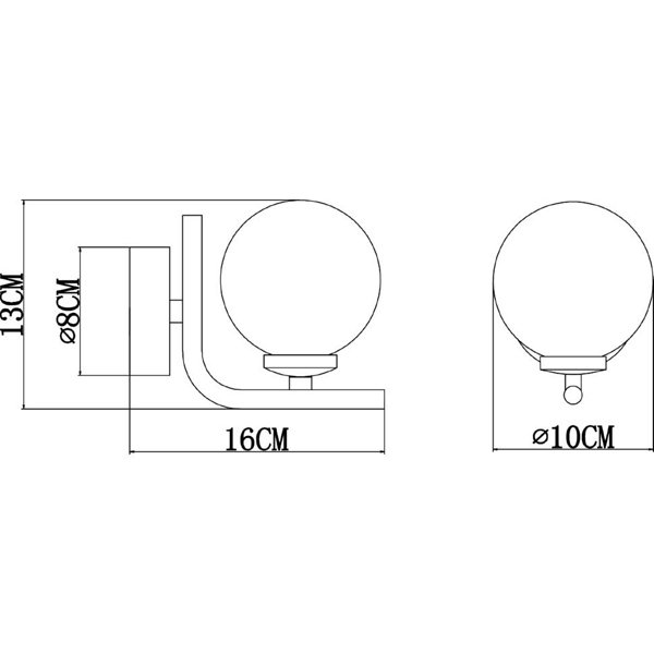 Бра Arte Lamp Bolla-Piccolo A3988AP-1AB, арматура бронза, плафон стекло белое, 10х16 см - фото 1