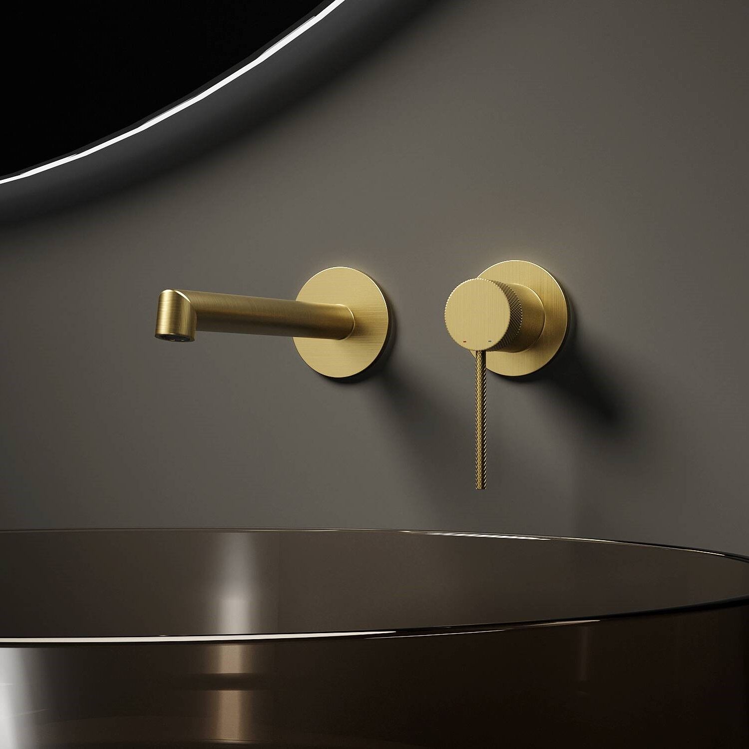 Смеситель Vincea Rim VBFW-2RM1BG для раковины, встраиваемый, цвет брашированное золото - фото 1