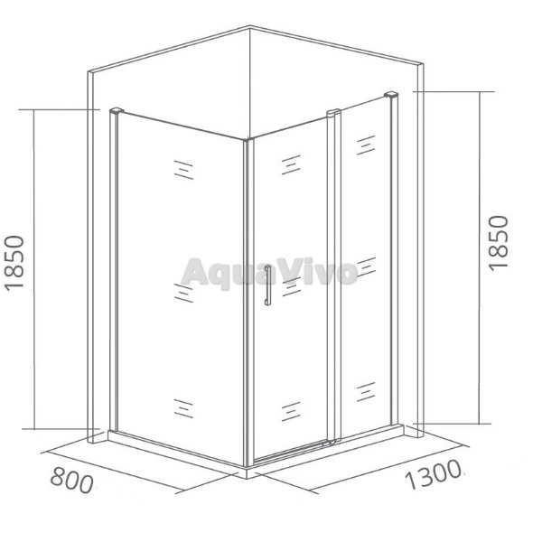 Душевой уголок Good Door Infinity WTW+SP-C-CH 130x80, стекло прозрачное, профиль хром - фото 1