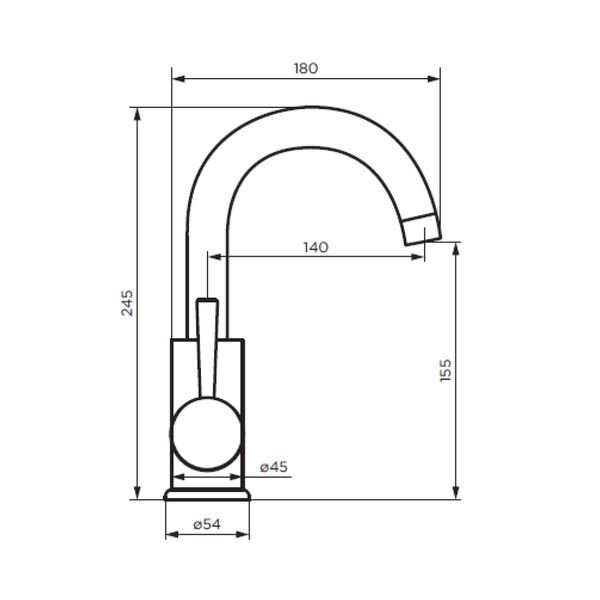 Смеситель Dorff Logic D3002101SS для раковины, нержавеющая сталь