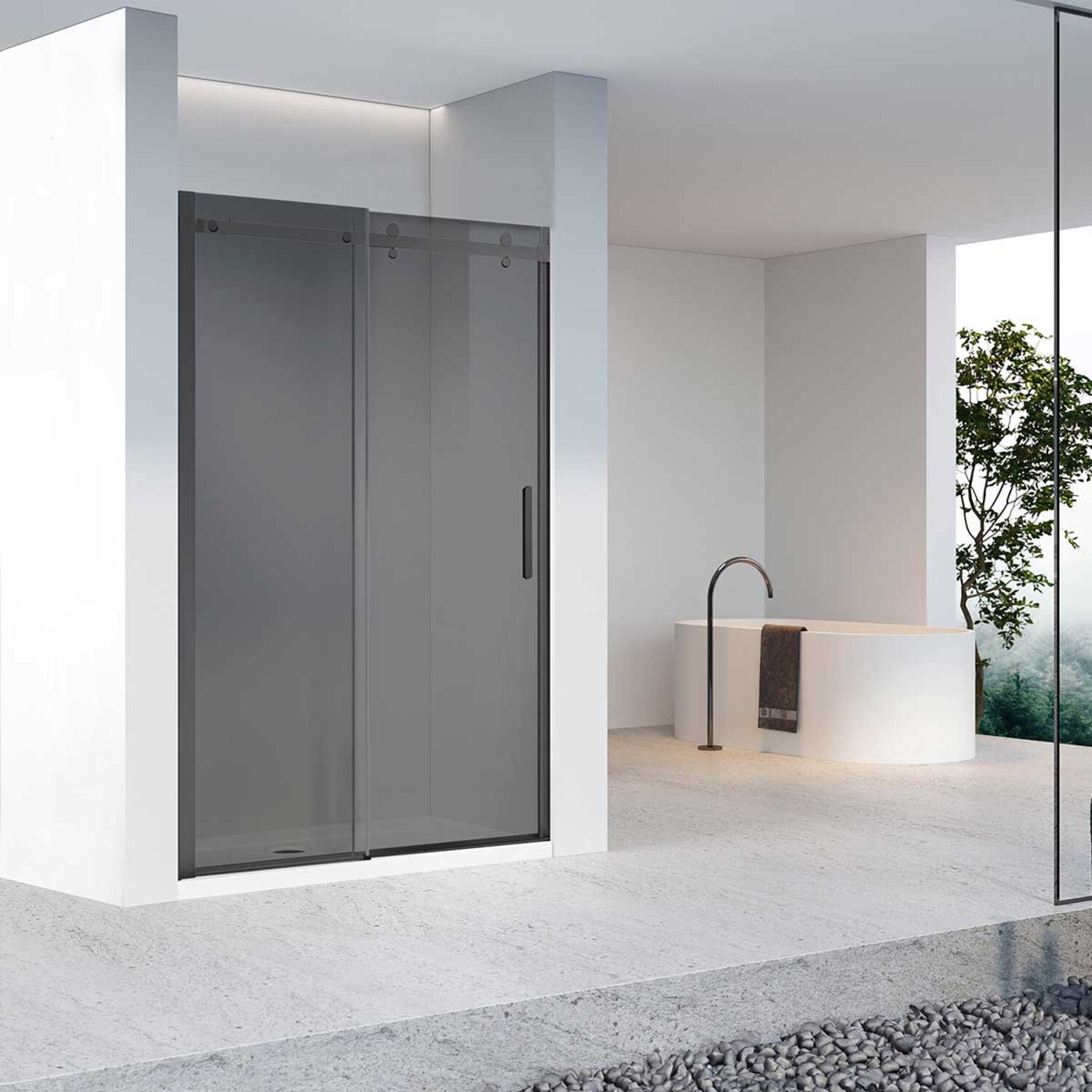 Душевая дверь Vincea Como-N VDS-4CN 140x195, стекло тонированное, профиль черный