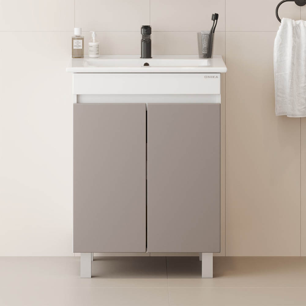 Тумба под раковину Оника Марви 60, цвет белый / мокко