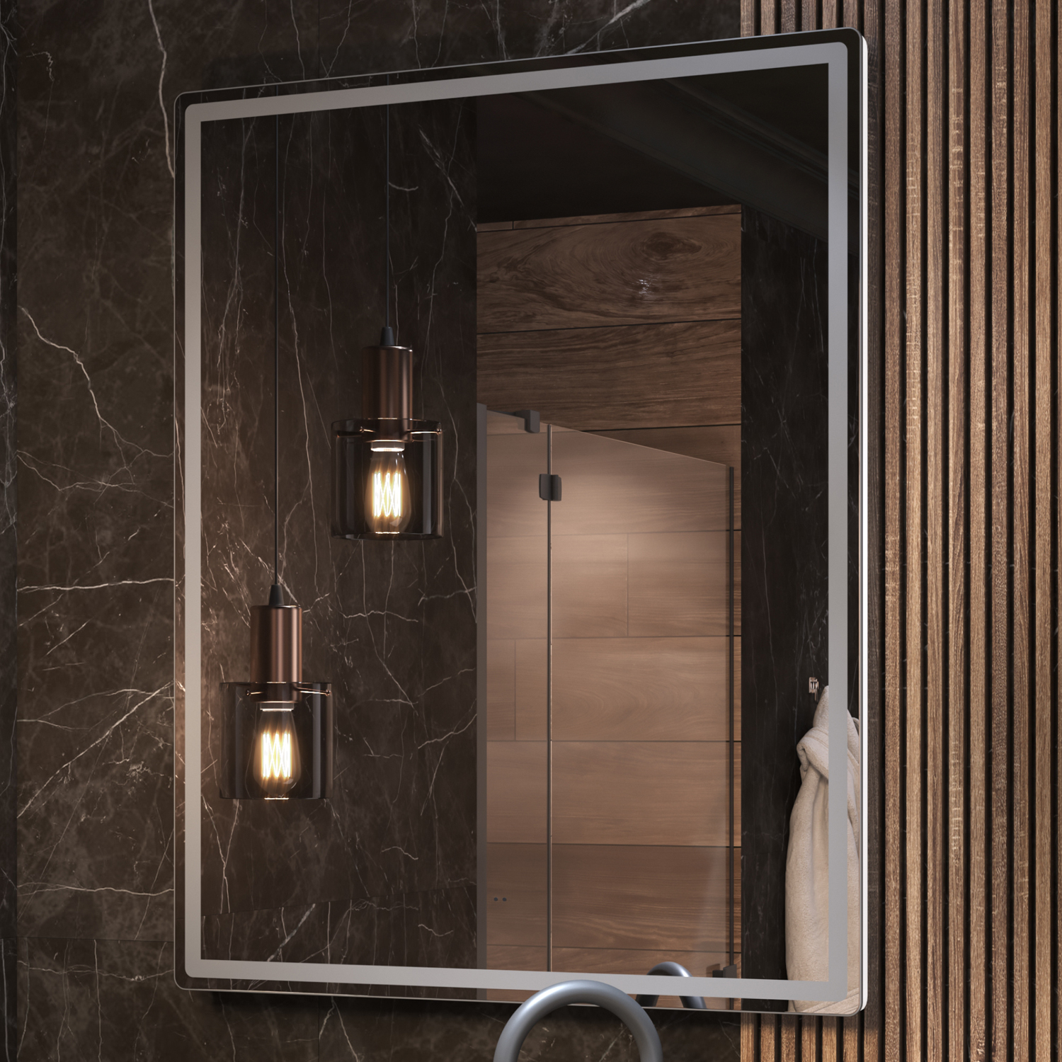 Зеркало Vigo Roberta Comfort 80x100, с подсветкой, функцией антизапотевания - фото 1