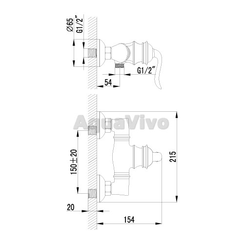 Смеситель Lemark Brava LM4703G для душа - фото 1