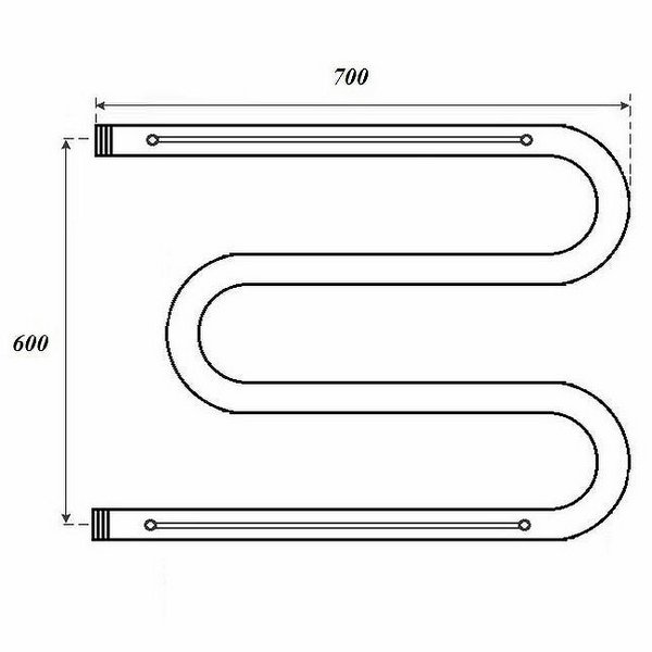 Полотенцесушитель Point 60x70 водяной, с полкой, цвет хром