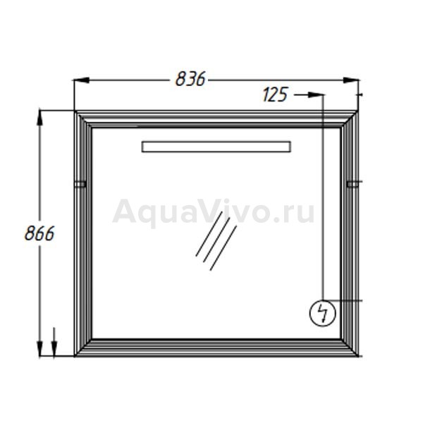 Зеркало Опадирис Карат 80x85, с подсветкой, цвет серебро - фото 1