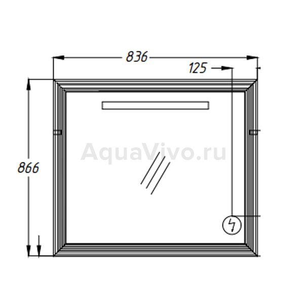 Зеркало Опадирис Карат 80x85, с подсветкой, цвет серебро