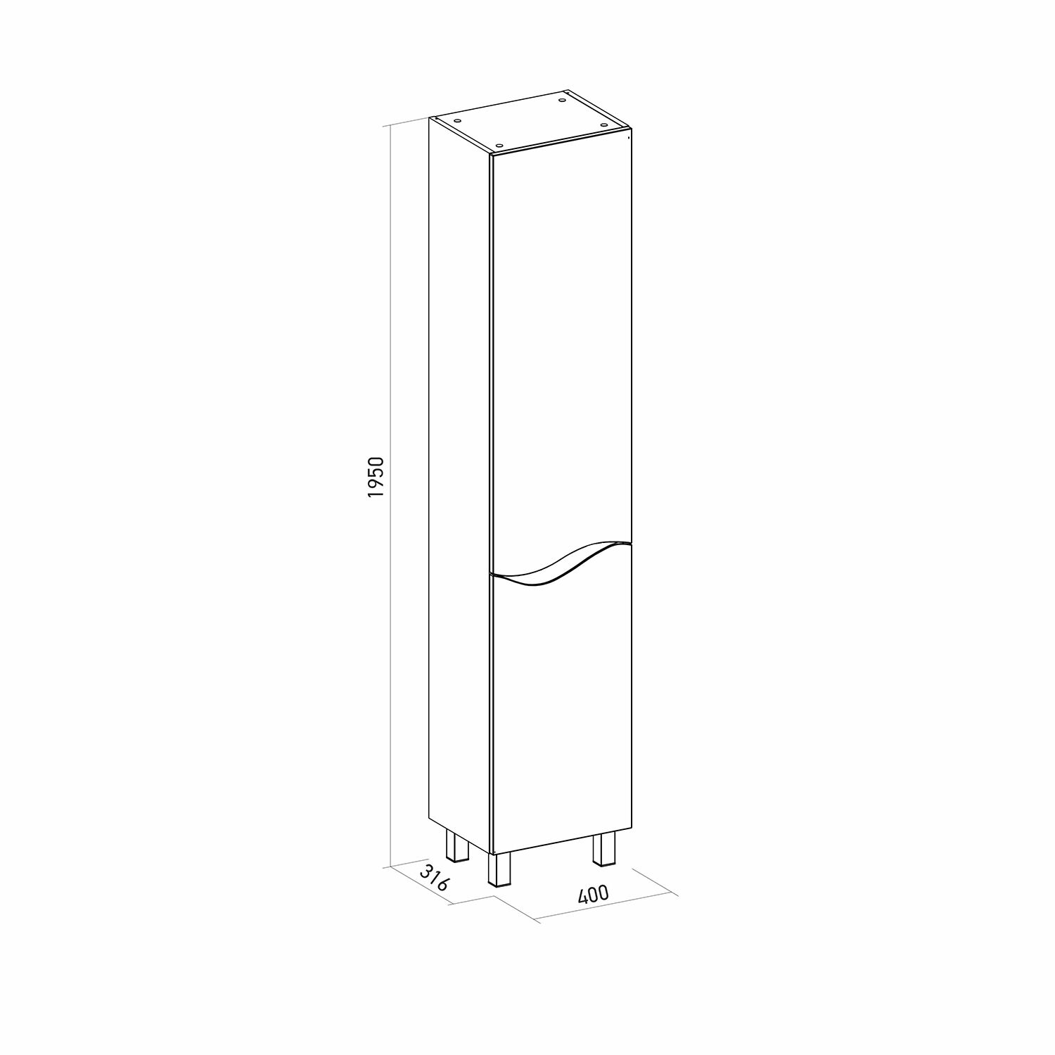 Шкаф-пенал Mixline Лайф 40, цвет белый - фото 1