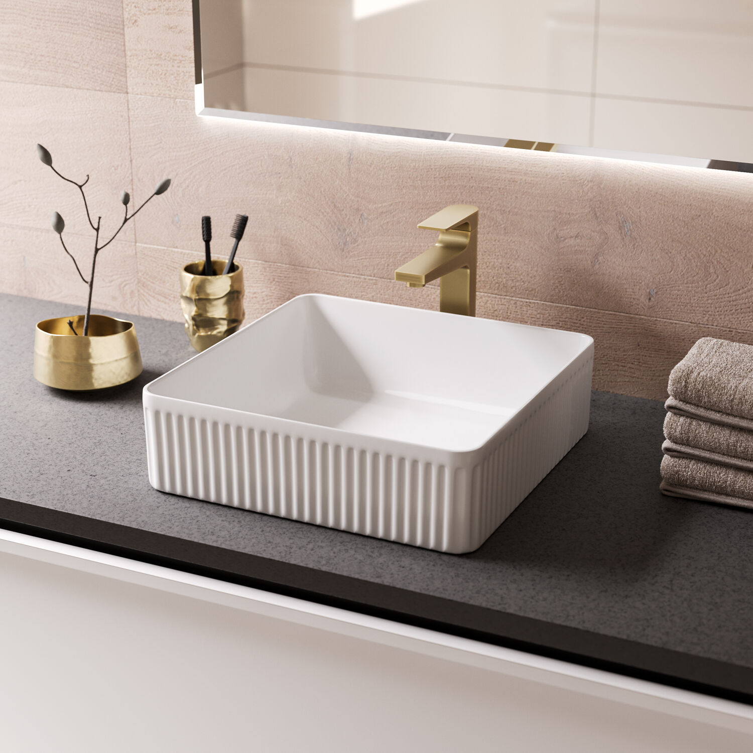 Раковина Grossman GR-3061 накладная, 40х40 см, цвет белый - фото 1