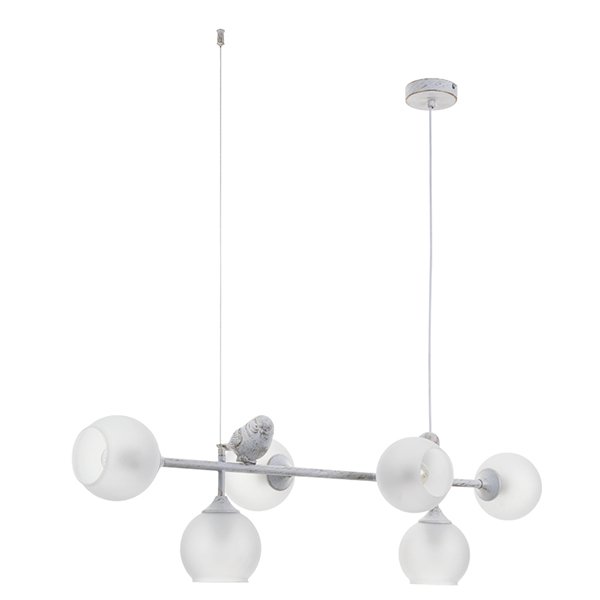 Подвесной светильник Arte Lamp Gemelli A2150SP-6WG, арматура белая / золото, плафоны стекло белое, 100х35 см