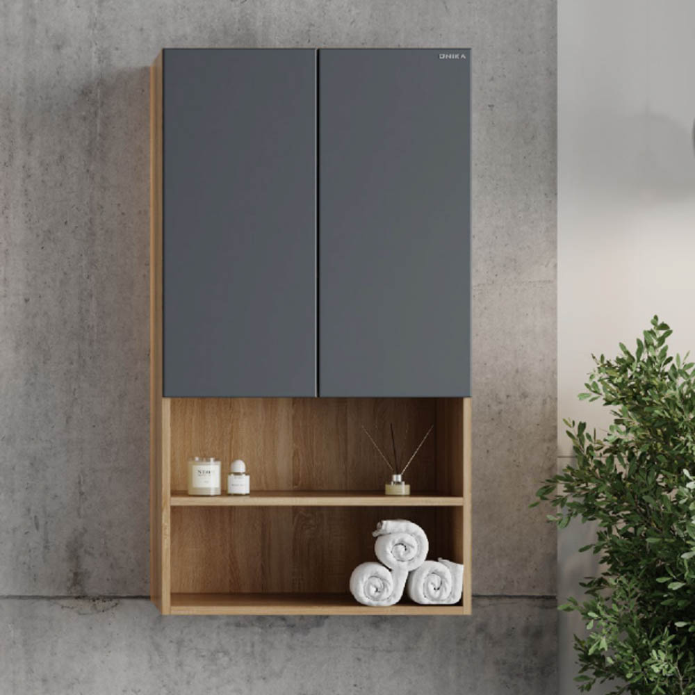 Шкаф Оника Маркус Нова 60, цвет серый / дуб сонома