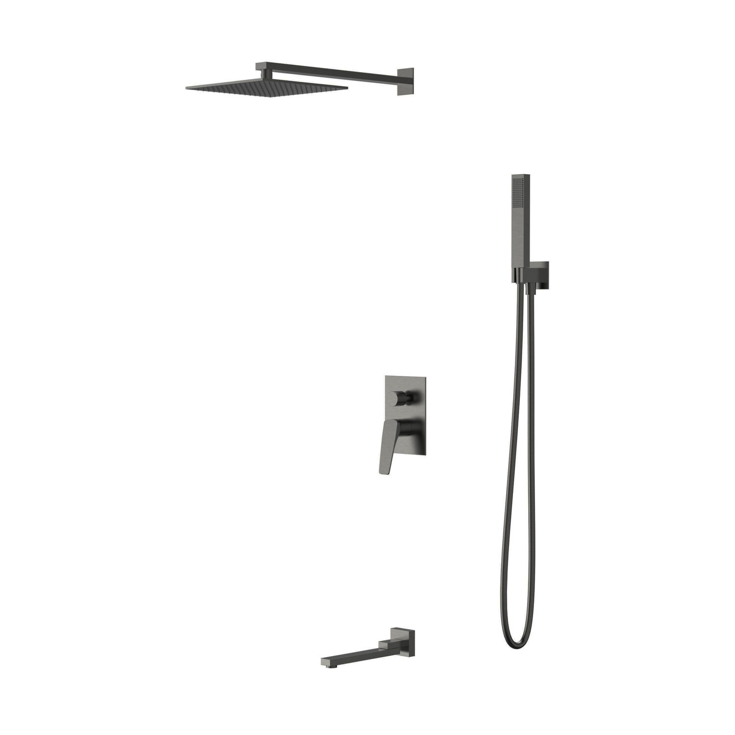 Душевой комплект Vincea Puro VSFW-5P1GM, встраиваемый, цвет вороненая сталь