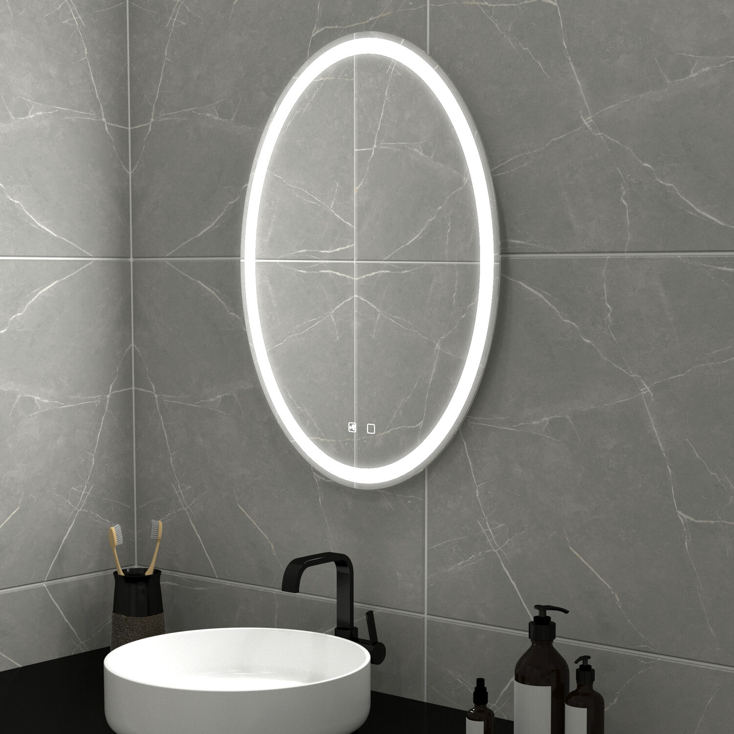 Зеркало Mixline Италия Voice 57x77, с подсветкой, функцией антизапотевания, управлением голосом - фото 1