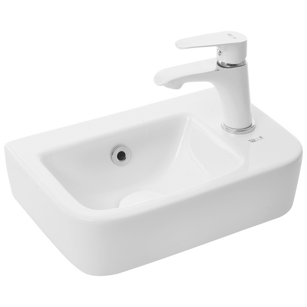 Раковина Weltwasser SK Aisbach 10100 R подвесная, правая, 38x25 см, цвет белый глянец