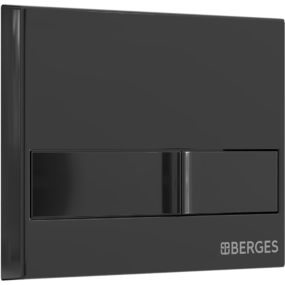 Инсталляция Berges Novum 040216 для подвесного унитаза, с кнопкой смыва черный глянец