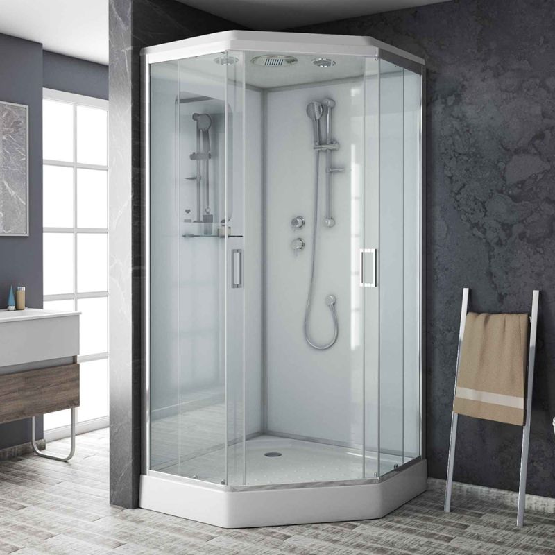 Душевая кабина Niagara Premium NG-6002-01D 100х100, стекло прозрачное, профиль хром, с крышей