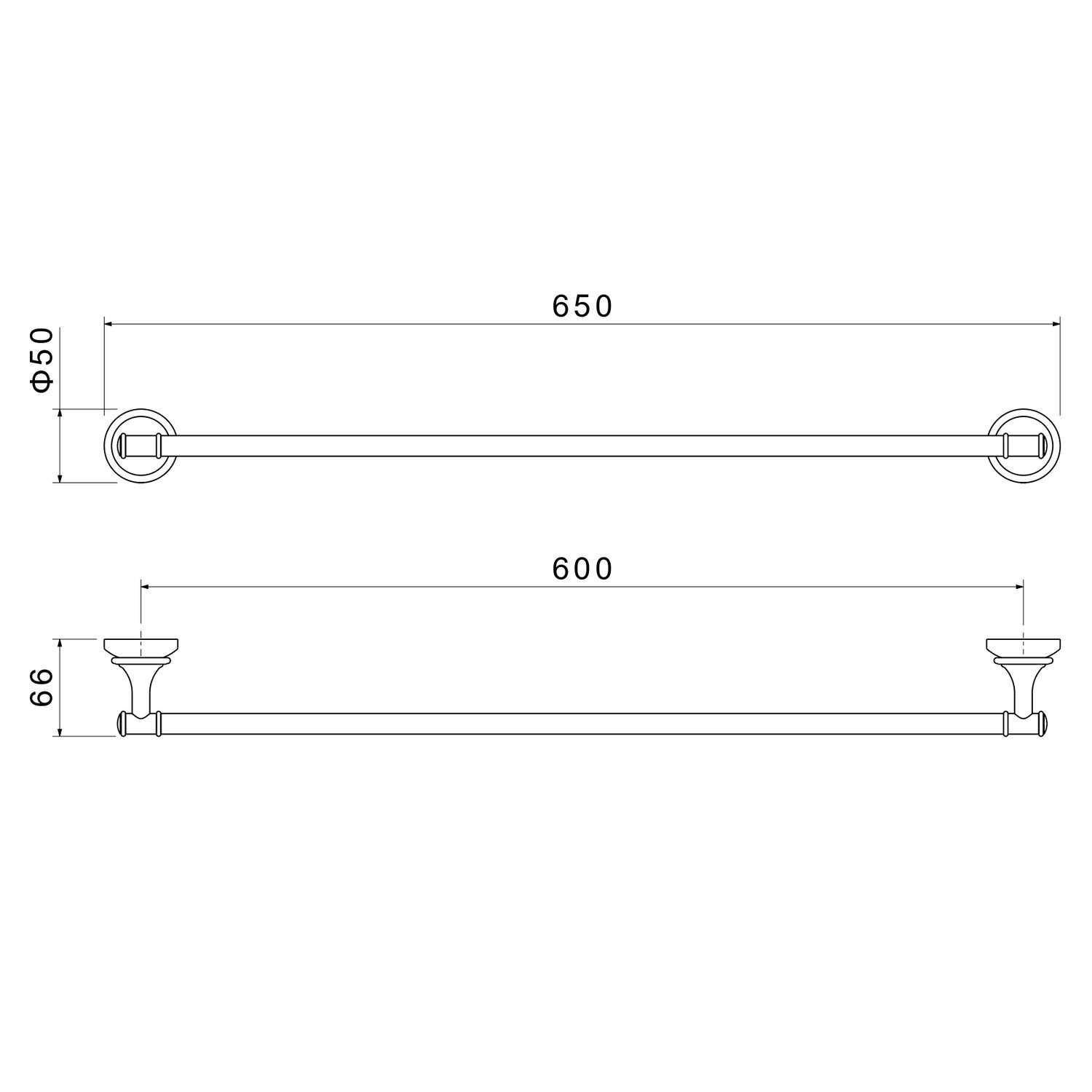 Полотенцедержатель Акватек Классик AQ4514CR, 60 см, цвет хром