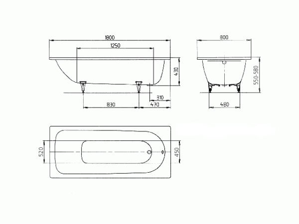 Ванна Kaldewei Saniform Plus 375-1 стальная 180х80 c покрытием Perl-Effekt