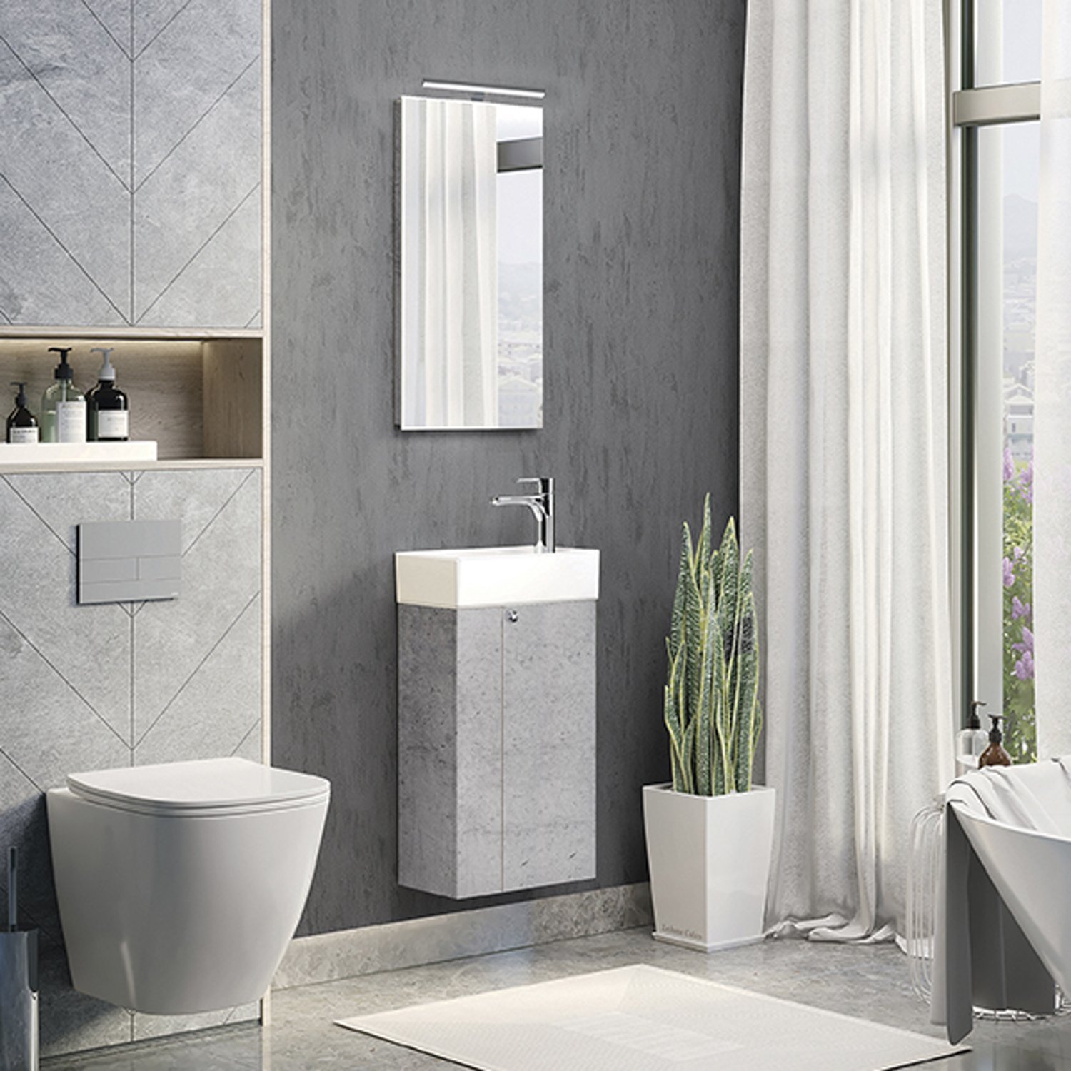 Мебель для ванной Comforty Асти 40, цвет бетон светлый