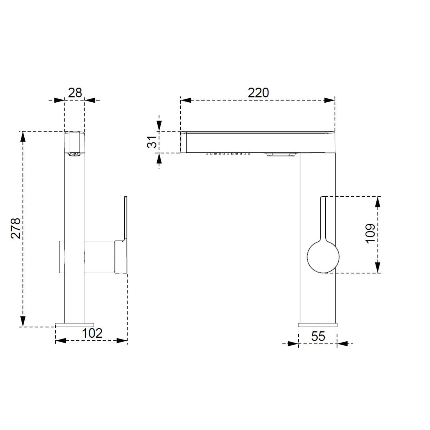 Смеситель Vincea VKF-22GM для кухни, с выджвижным изливом, цвет вороненая сталь - фото 1